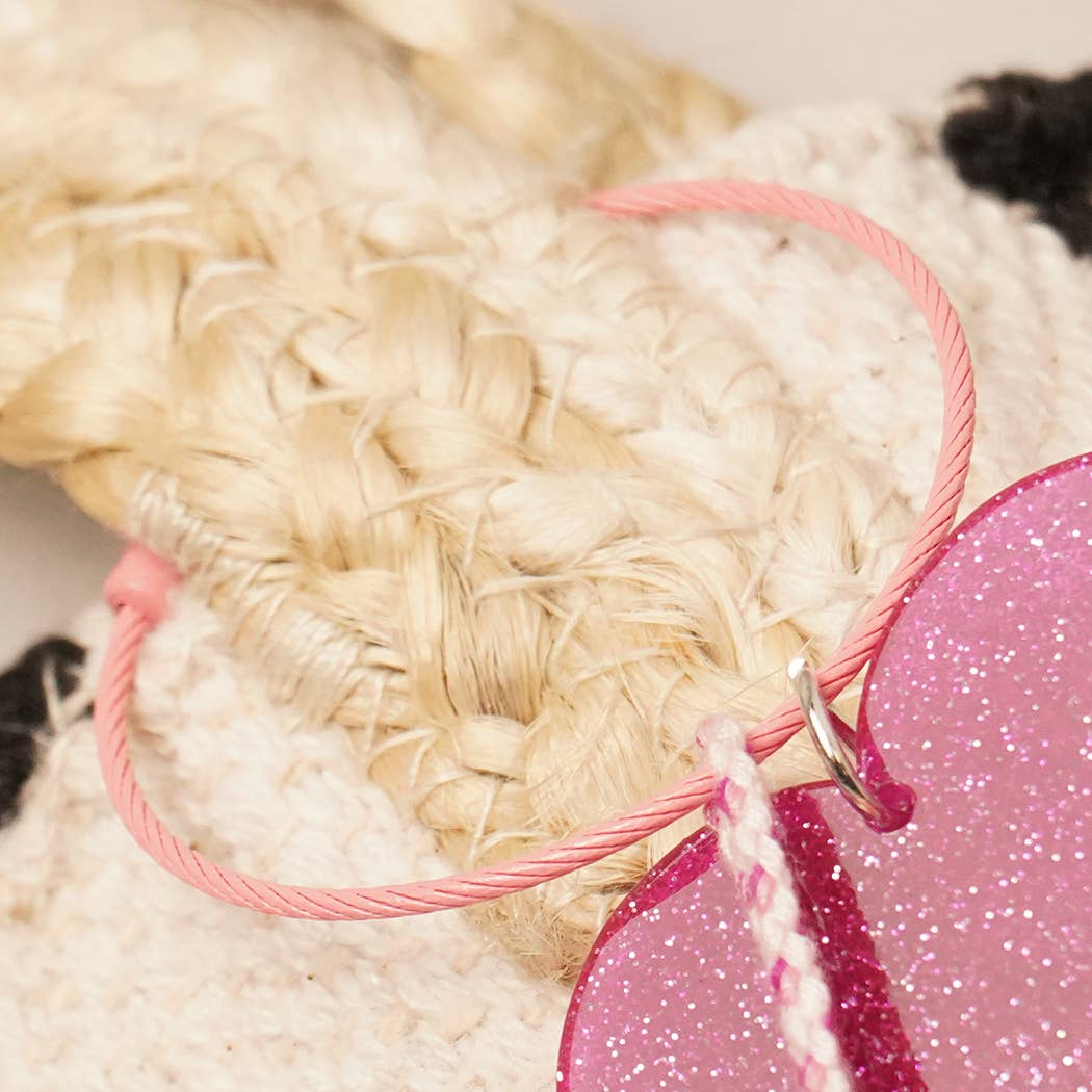 Fashion City - Wholesale Sleutelhanger - Dames - Happy Face sleutelhanger met glitterhart en kwastje, bedeltje15