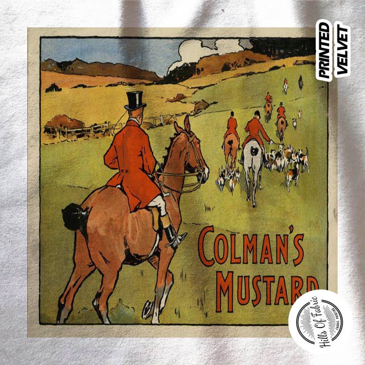 Hills Of Fabric – wholesale Fabric – Colman's Mustard The Country Hunt Printed Fabric Panel
