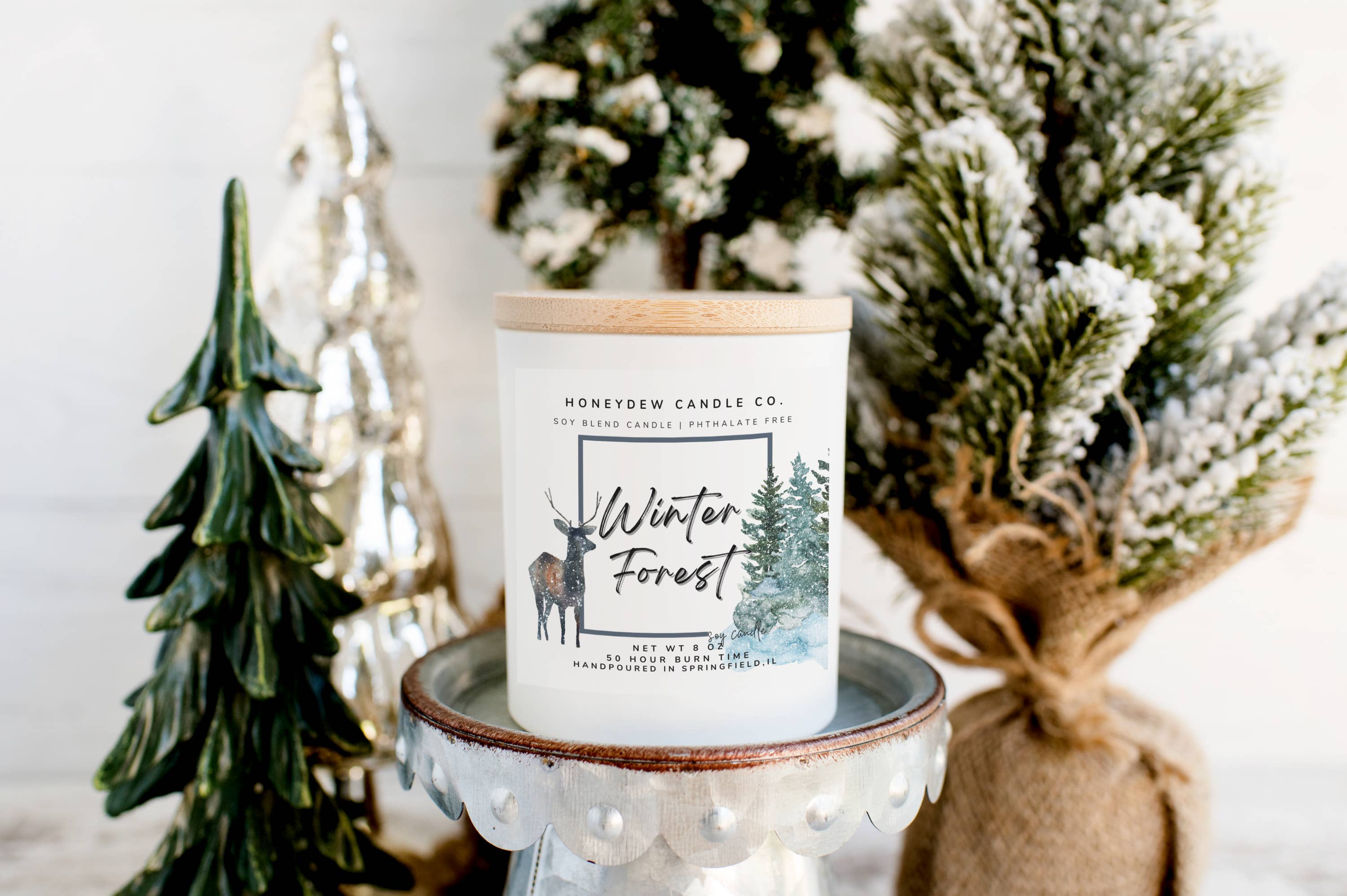 Honeydew Candle Co. - Wholesale Jar/Filled Candle - Winter Forest 8 oz Jar Candle