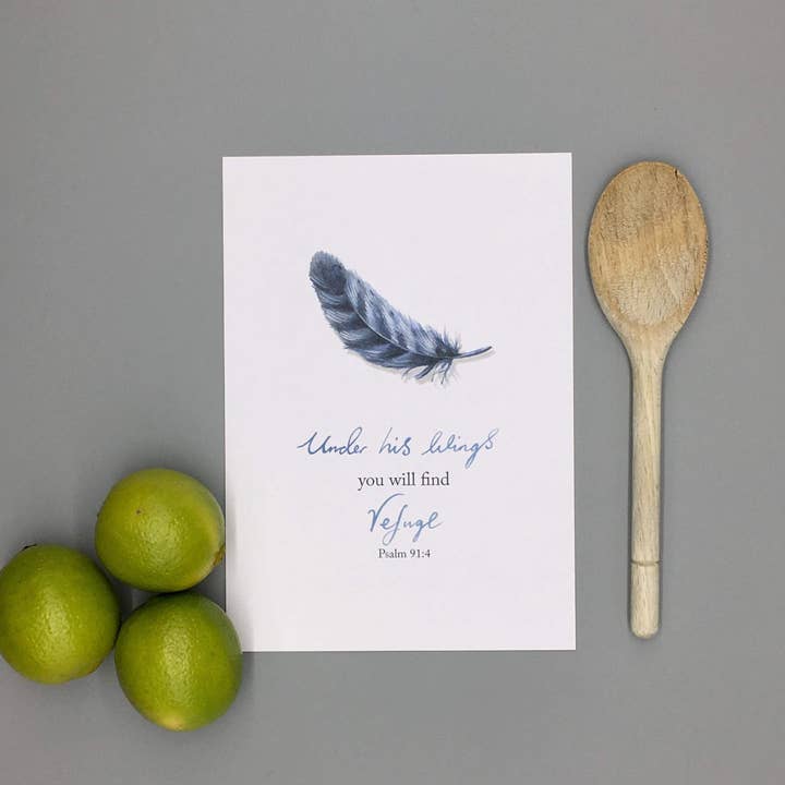Under His Wings Print for wholesale by Forget-me-not Christian Cards