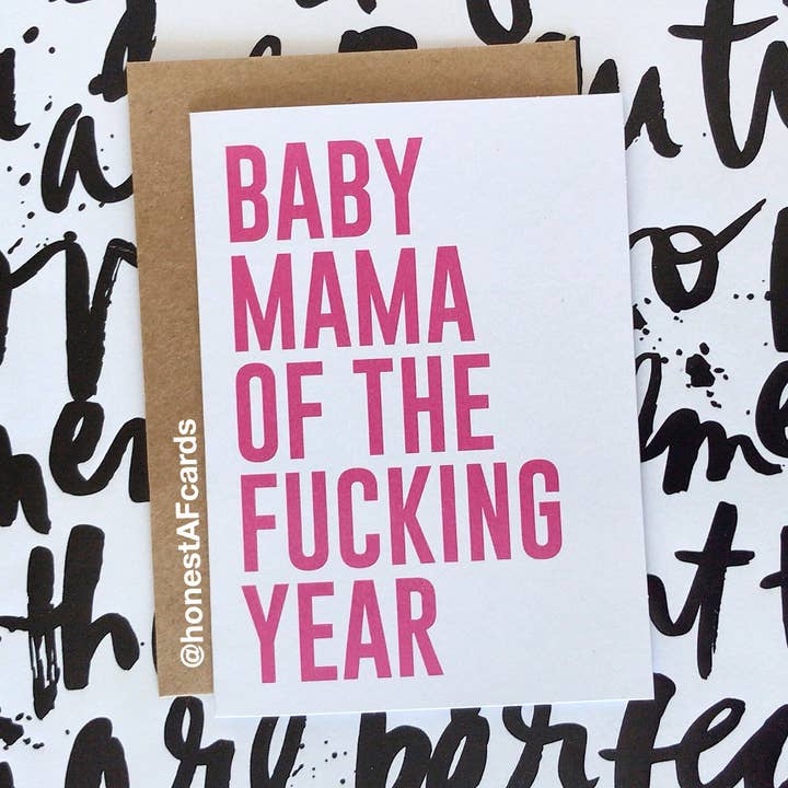 Karte „Baby Mama des Jahres“ für den Großhandel von Honest AF Cards