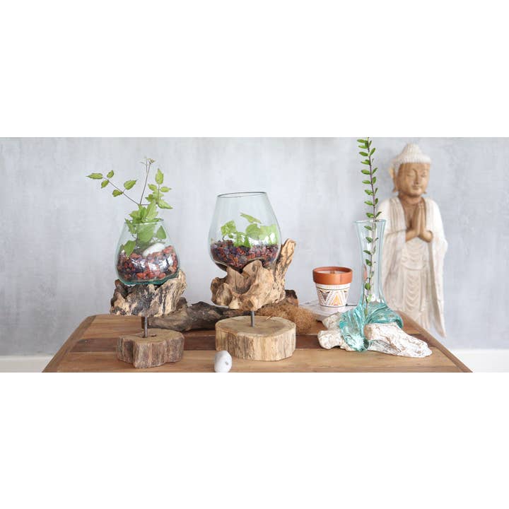 AW Artisan - Wholesale Decorative plate/dish/bowl - Fused glass on bleached wood - Large bowl2