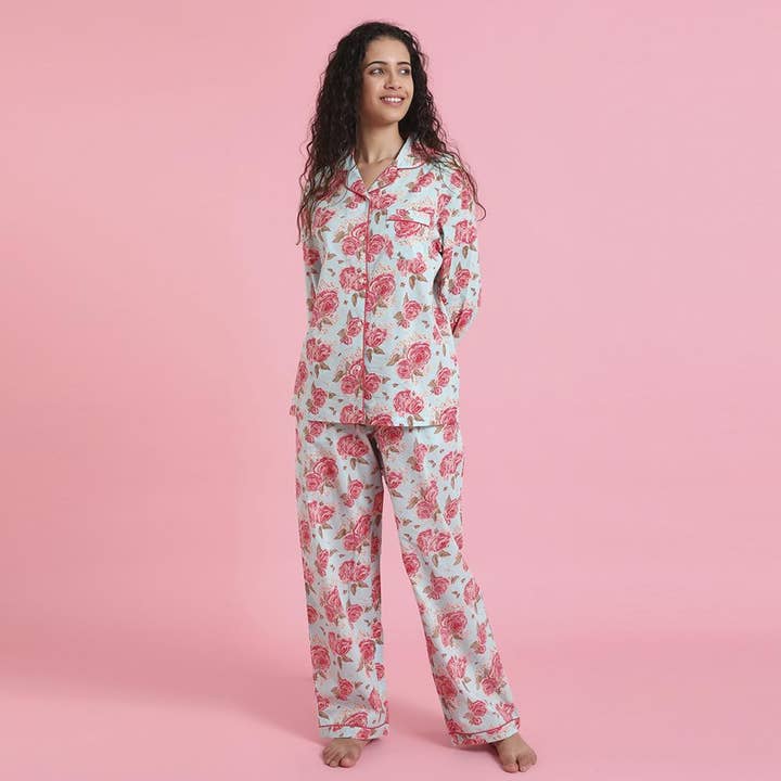 Ashley Blue PJ Set for wholesale by Mahogany