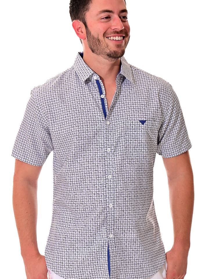Chemise à manches courtes pour homme avec poche S-XL MCS3208-A pour la vente par Azucar & Bohio