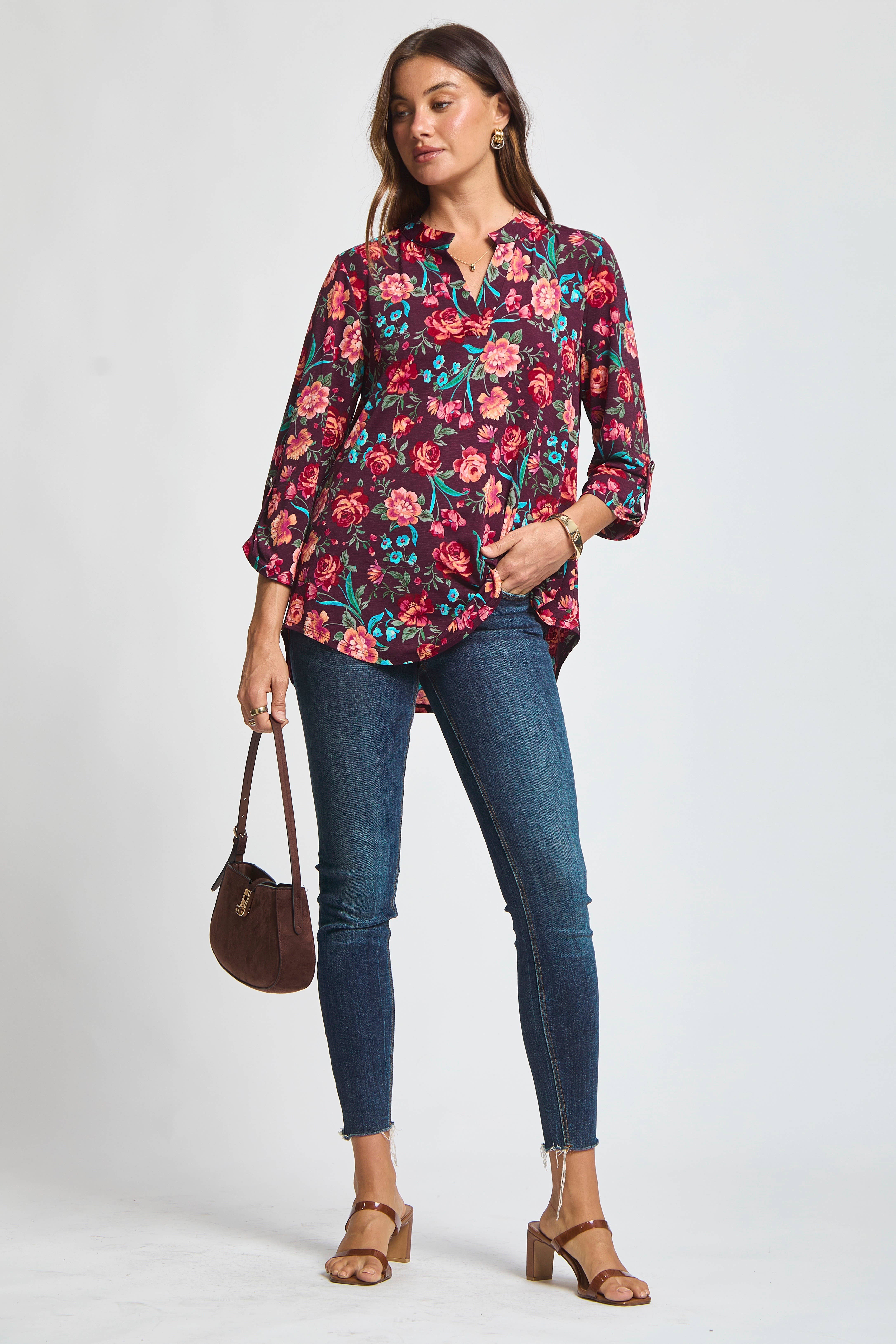 WINE Printed Lizzy Top for wholesale on Faire1