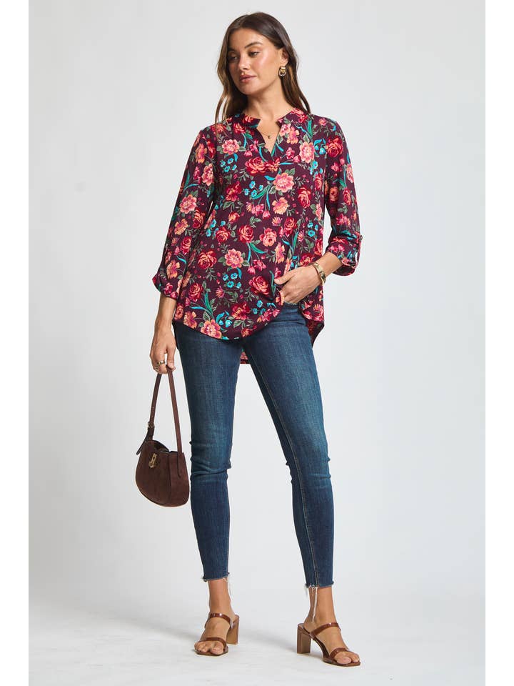 WINE Printed Lizzy Top for wholesale on Faire1