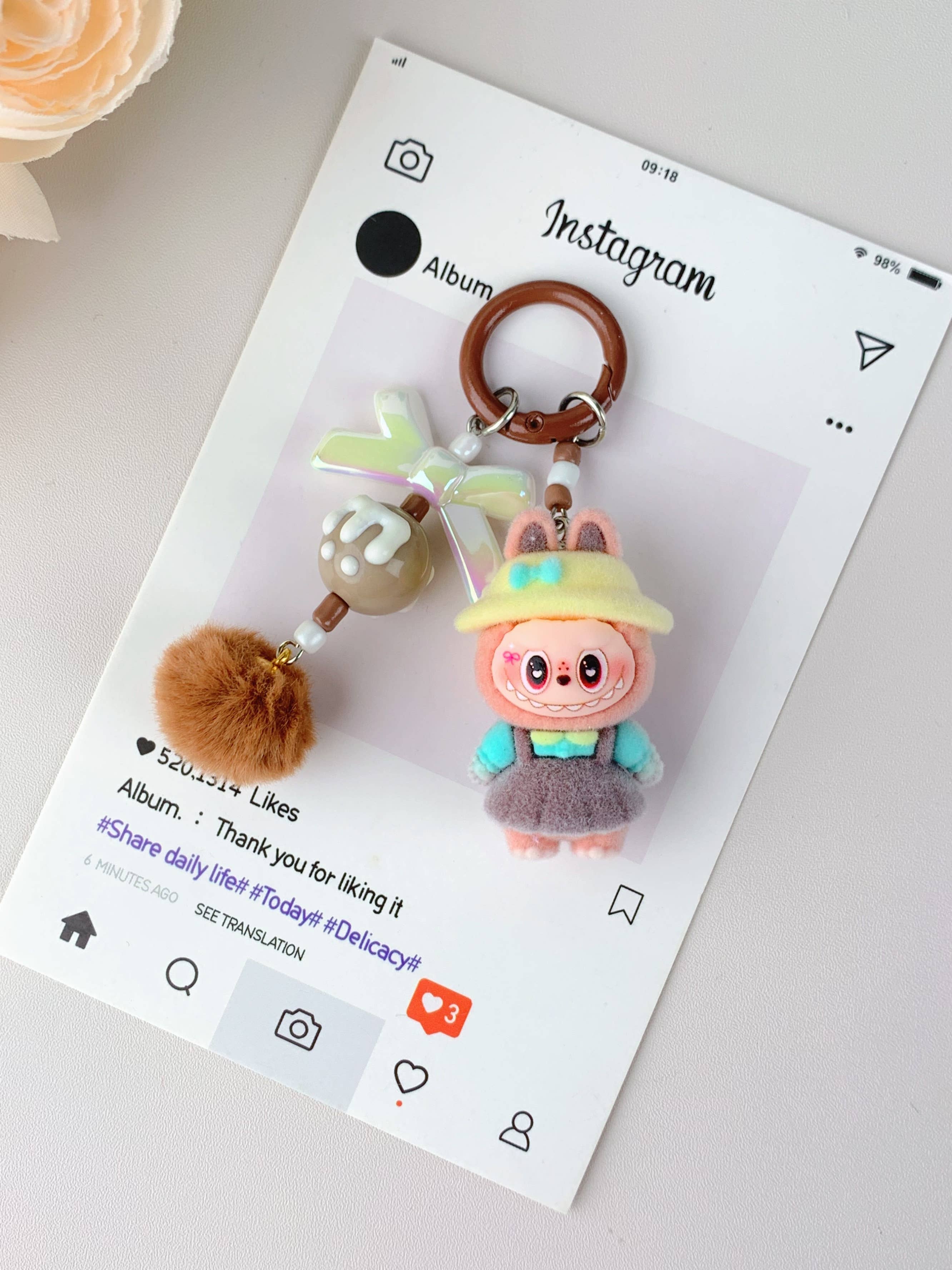 Lilyrosy（Duty free) - Wholesale Keychain - Women's - Labubu style Cute Keychain for Girls,Car Key Accessory5