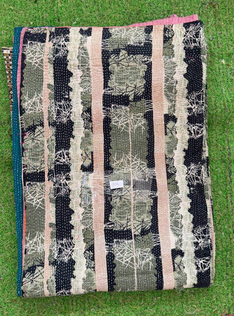 bhavnas boutique – wholesale Quilt – Cotton Fabric Kantha Quilt Timeless Craftsmanship Coverlet 6