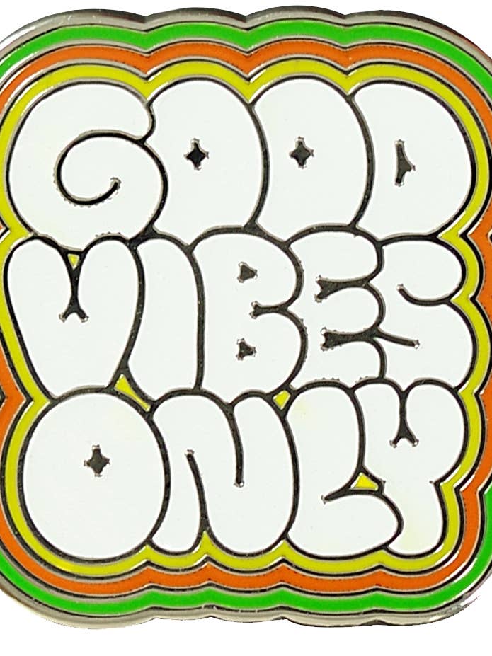 Good Vibes Only Enamel Pin for wholesale by Peter Pauper Press