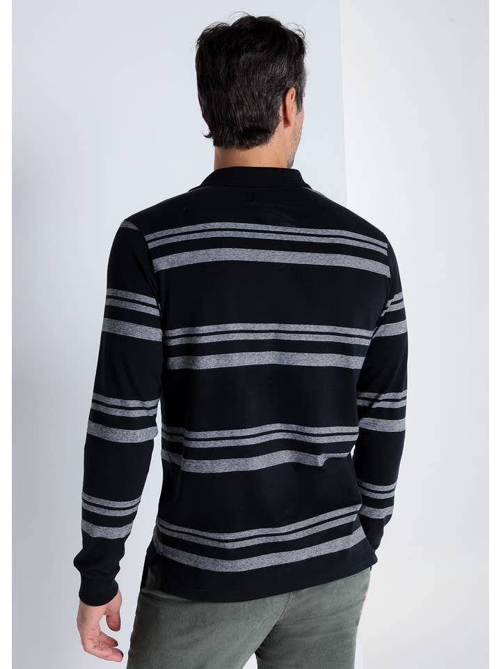 PAUSANT SHOP ONLINE - Vendita all'ingrosso Polo - Uomo - BENDORFF - Polo a righe a maniche lunghe con colletto in jacquard5