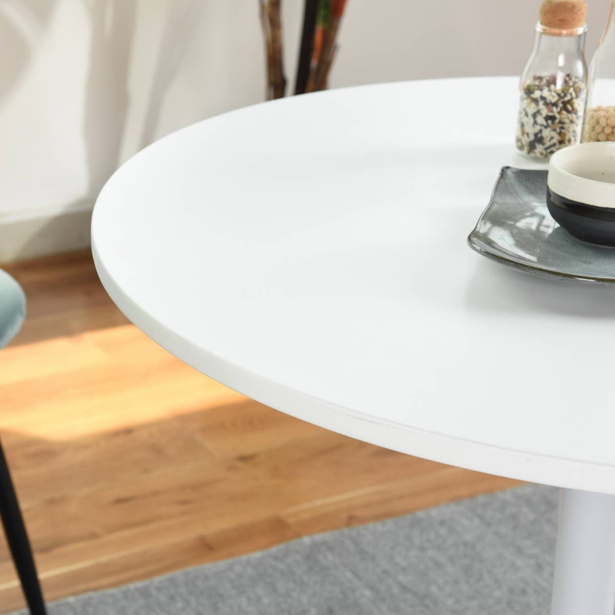39F Inc. - Wholesale Side Table - 31.5'' Round Dining Table White/Black4