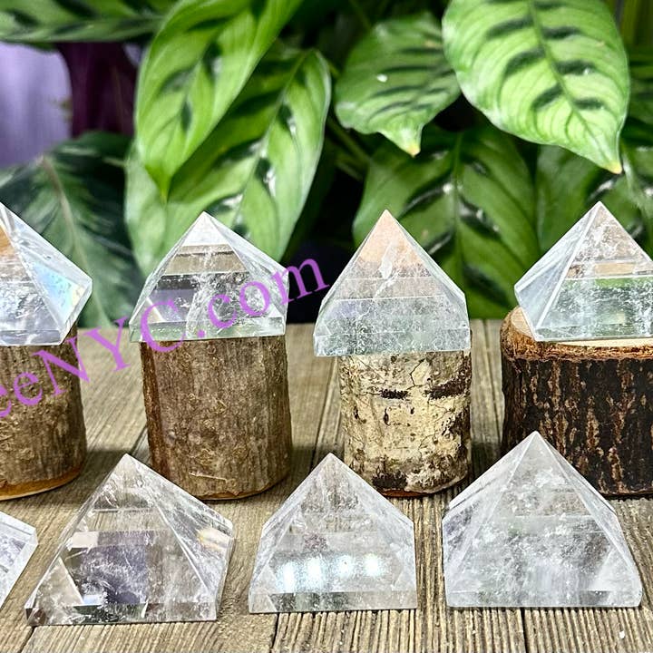 KayleeNYC - Wholesale Spiritual Stone/Crystal - 1 lb Natural Clear Quartz Pyramid Crystal Healing2