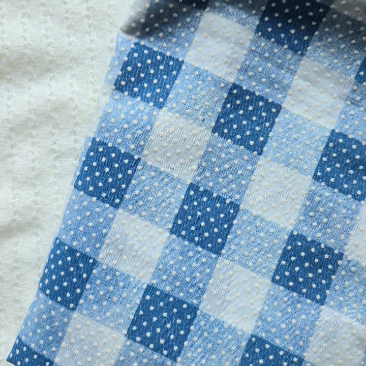 Revival Bow Co. - Wholesale Hair Bow - Kids - Classic Handtied Bow on Clip • Gingham Swiss Dot / Summer1