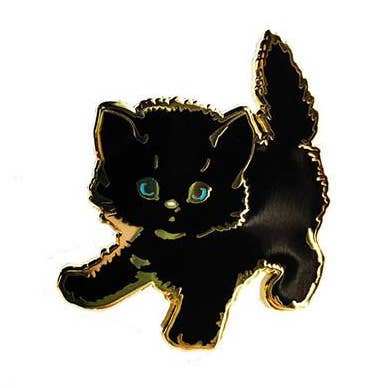 Darling Distraction - Wholesale Lapel Pin/Button - Pin Black Kitty 0