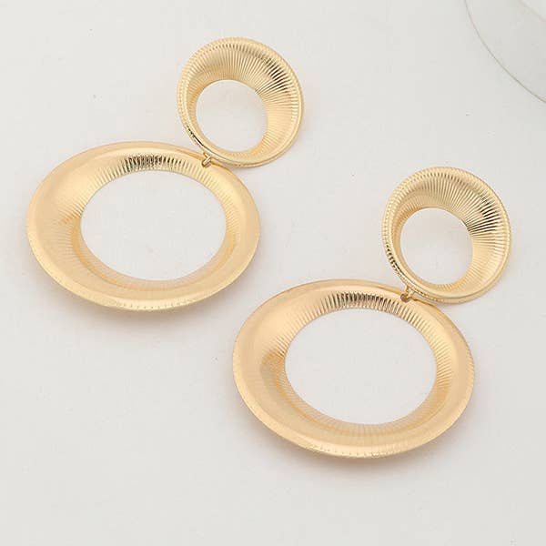 GOLD Statement Hollow Solid Color Geometric Earrings Accessories for wholesale on Faire2