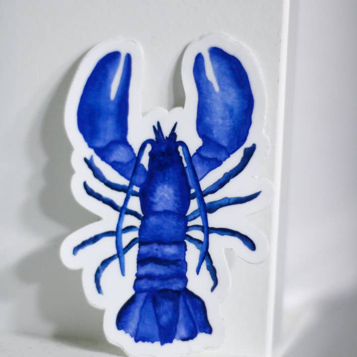 Scribbles and Doodlez - Wholesale Sticker - Nautical Blue Maine Lobster | Watercolor Sticker