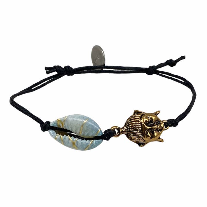 Pearl Bracelet - cowry with Budha for wholesale by Eiland Sieraden