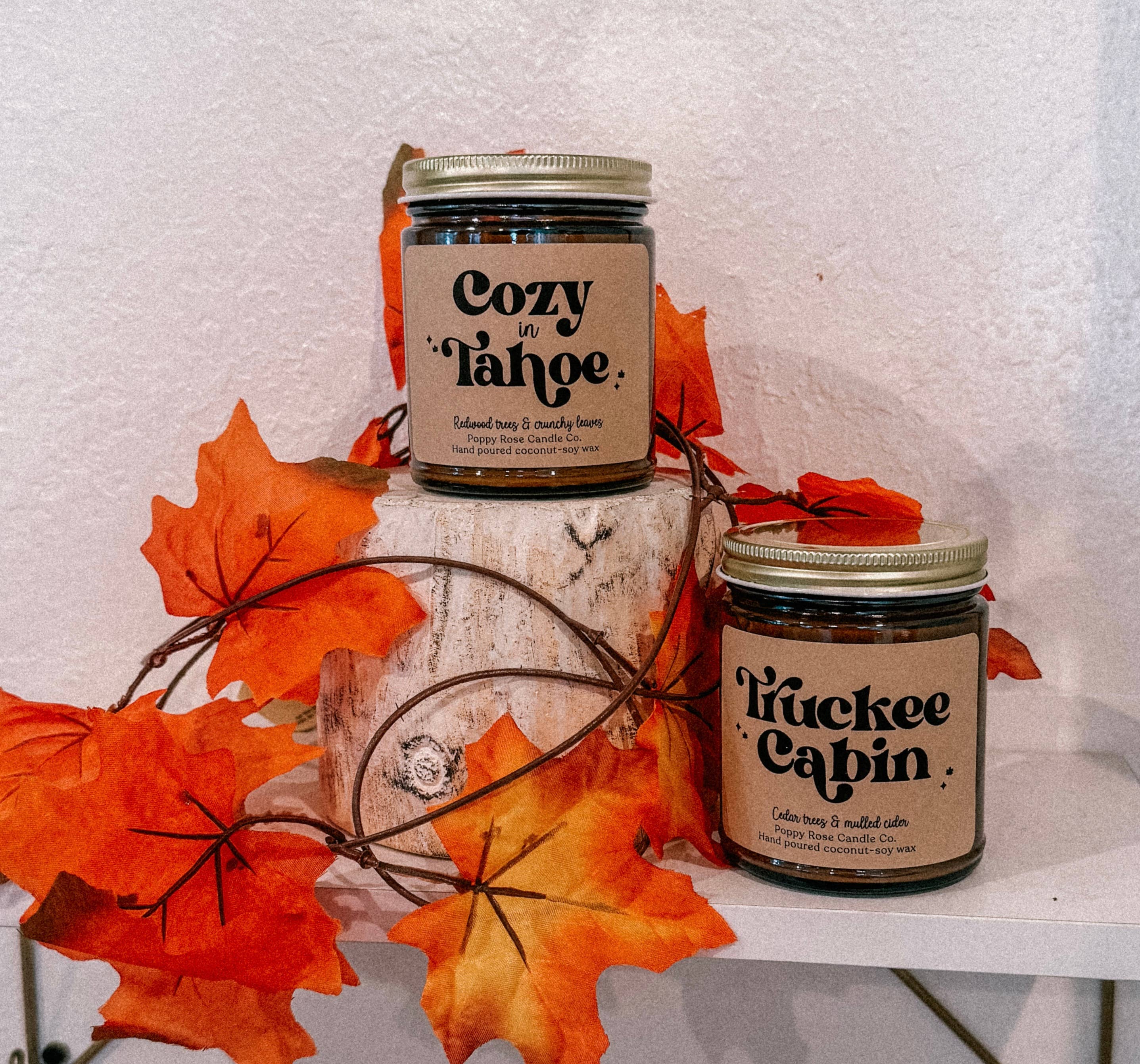 Poppy Rose Candle Co. - Venta al por mayor Velas en tarros - *MENSAJE ANTES DE REALIZAR EL PEDIDO* Velas personalizadas. Tarro ámbar de 8 oz11