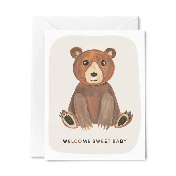 Welcome Sweet Baby Shower Card for wholesale by June Paper Market