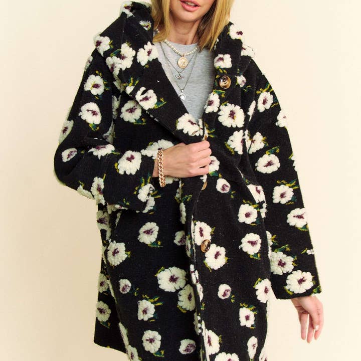 FLORAL POCKET CHUNKY BUTTON FRONT HOODIE JACKET and other Purchase Wholesale hoodie jacket. Free Returns & Net 60 Terms on Faire trending on Faire.