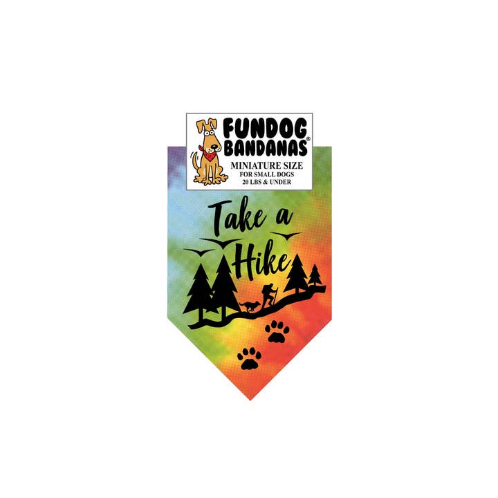 Assorted Colors 5 Pack - Take a Hike Dog Bandana for wholesale on Faire