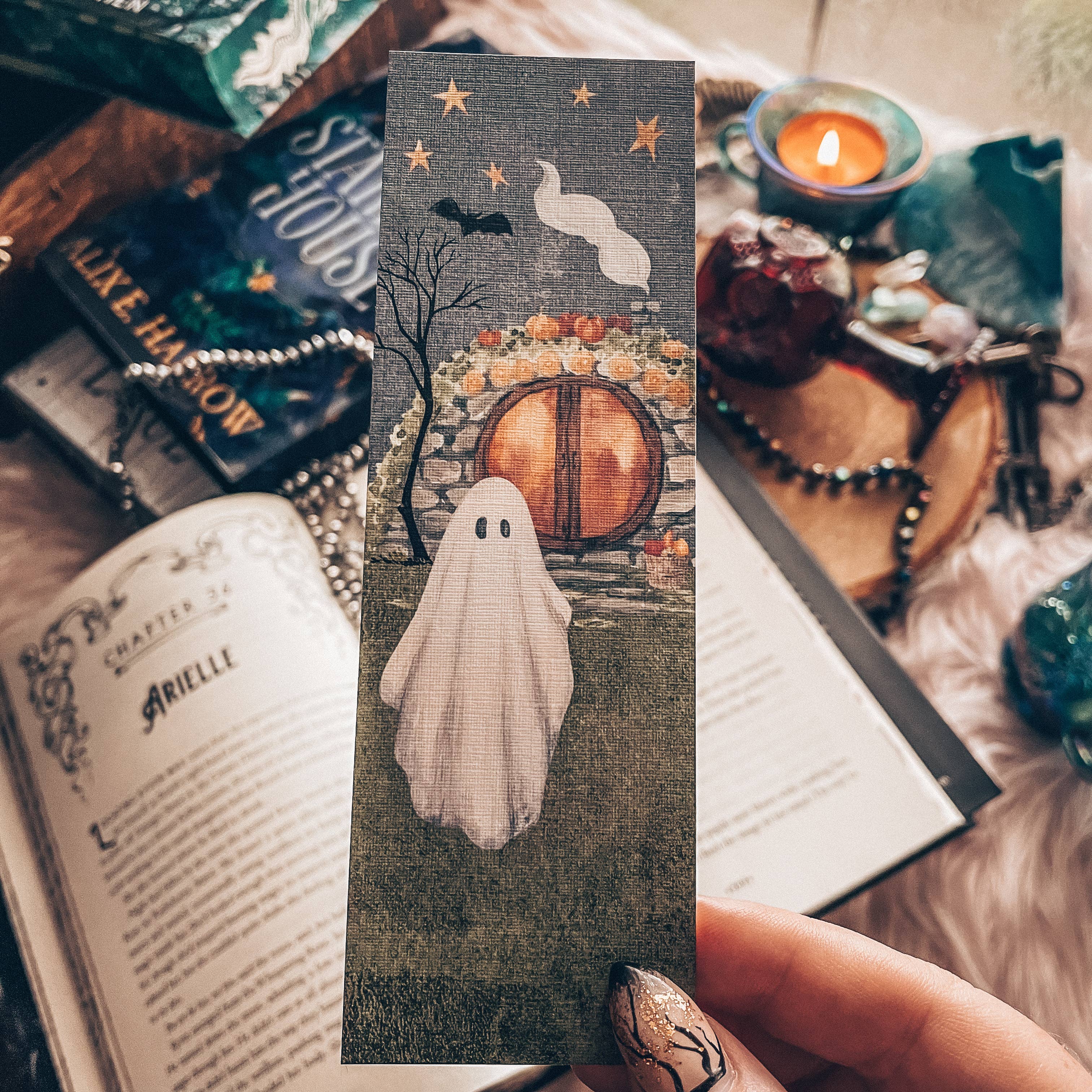 Mirkwood Scribes - Wholesale Bookmark - Cute Cottage Ghost Halloween Bookmark3