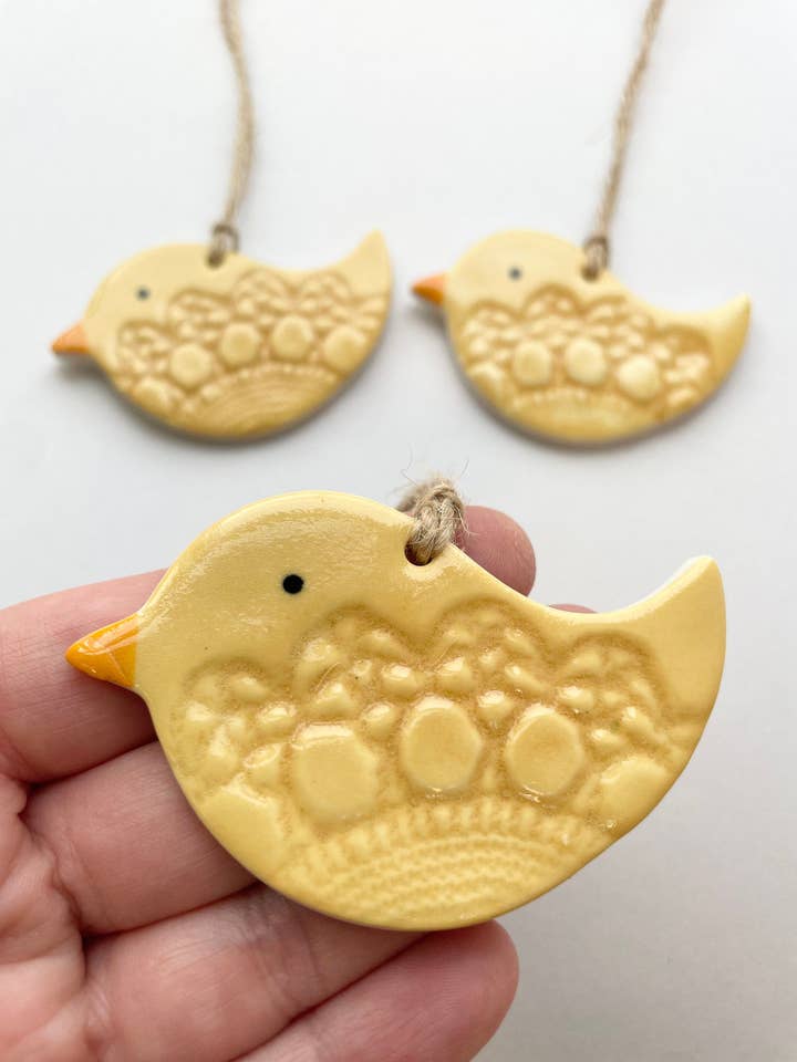 Decorazione pasquale a forma di pulcino - confezione da 3 per la vendita all'ingrosso da parte di Clay Blanca