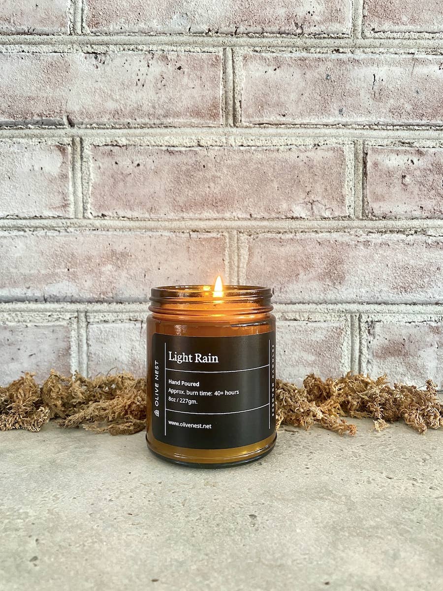 OLIVE NEST - Wholesale Jar/Filled Candle - *Best Seller* Light Rain Soy Blend Wood Wick Candle2