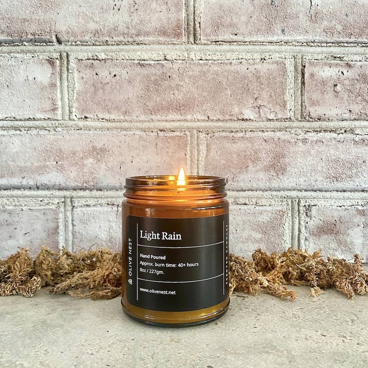 OLIVE NEST - Wholesale Jar/Filled Candle - *Best Seller* Light Rain Soy Blend Wood Wick Candle2