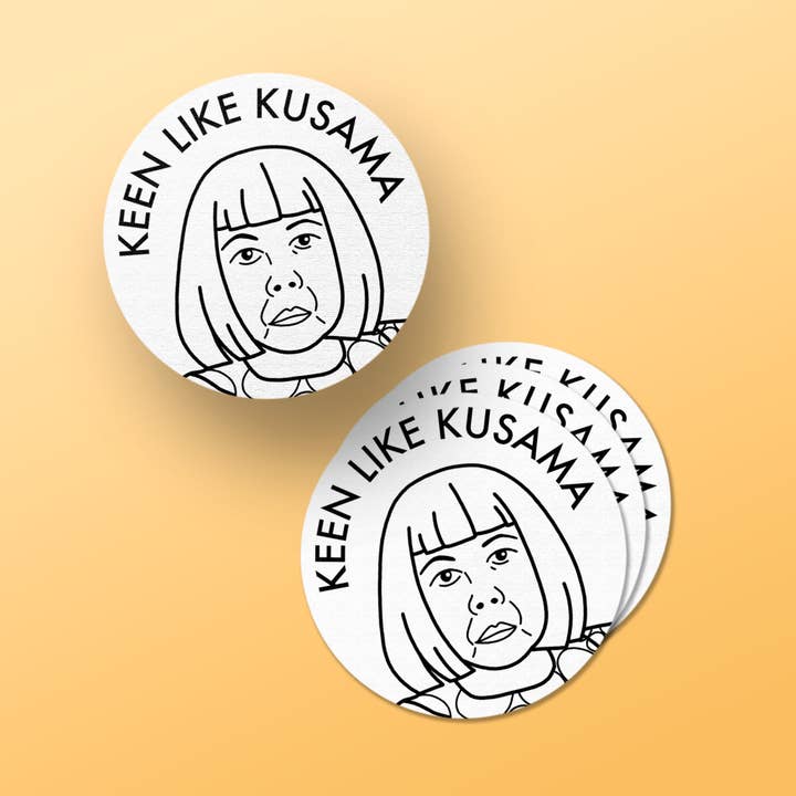 2.5" Keen like Kusama | Art Vinyl Sticker for wholesale by Art with Saenz