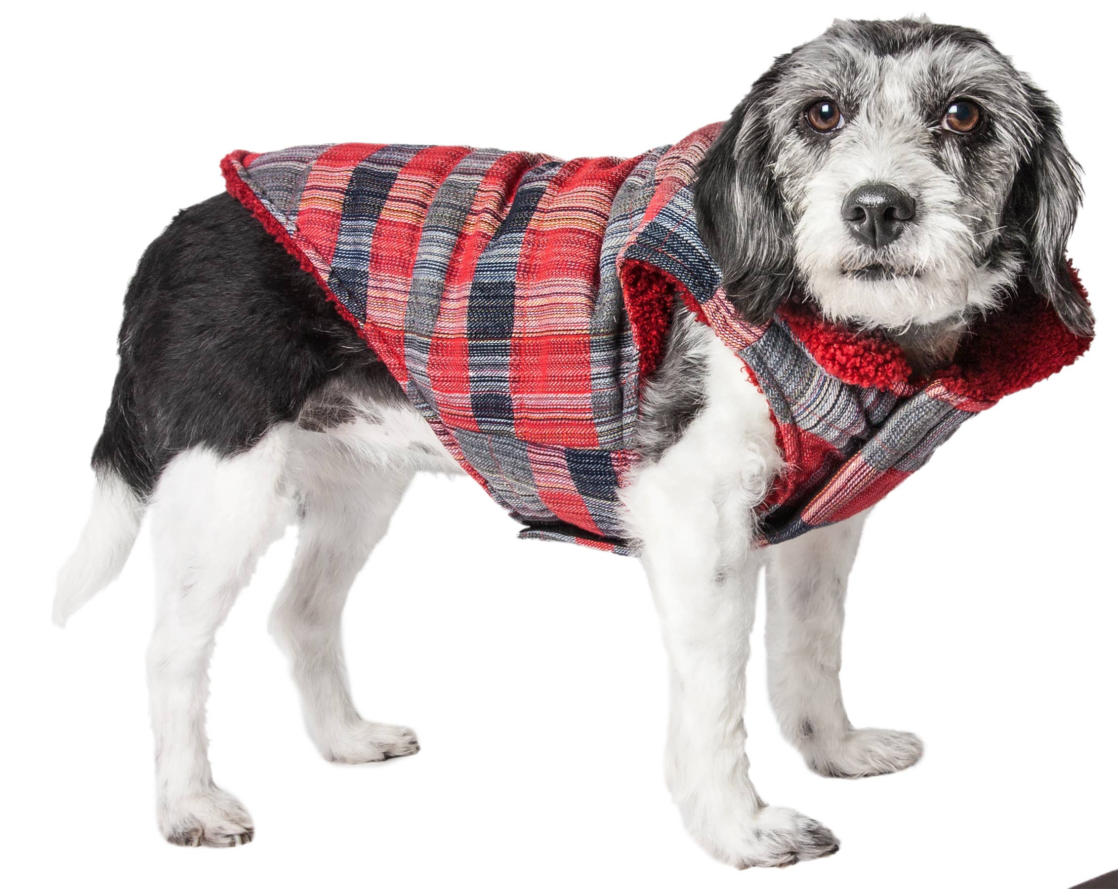 Pet Life - Venta al por mayor Abrigo - Perros - Abrigos clásicos para perros sherpa de la colección Plaid de Pet Life®, paquete de 309