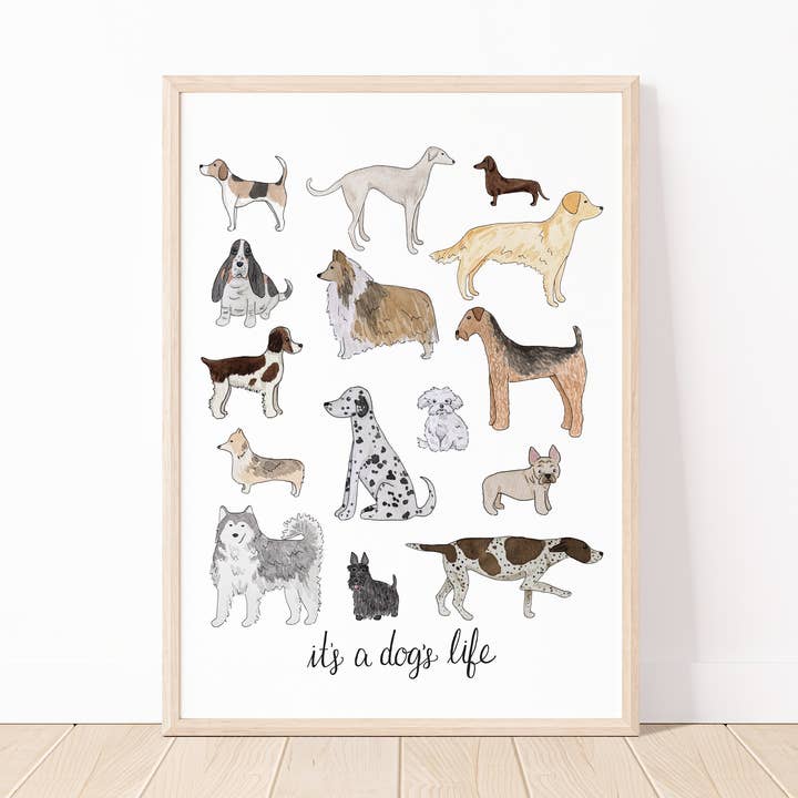 Impression artistique It's A Dog's Life pour la vente par White Clover Paper Co.