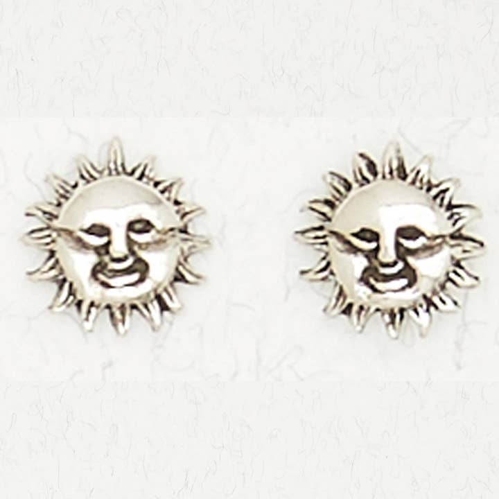 Clous d'oreilles en argent sterling — Sun pour la vente par Nirvana LLC