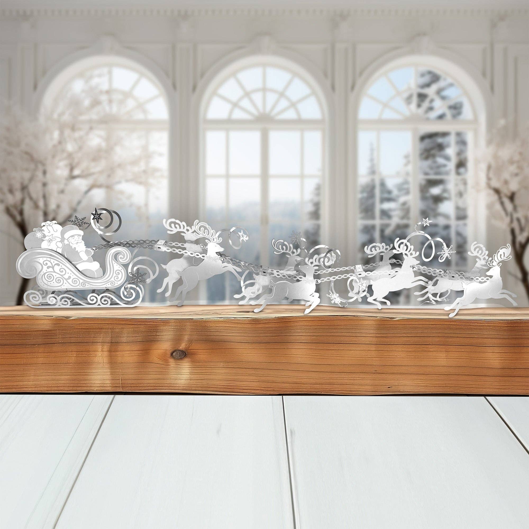 Inspired Indigo - Wholesale Bunting/Garland - Santa and Reindeer Metal Garland0