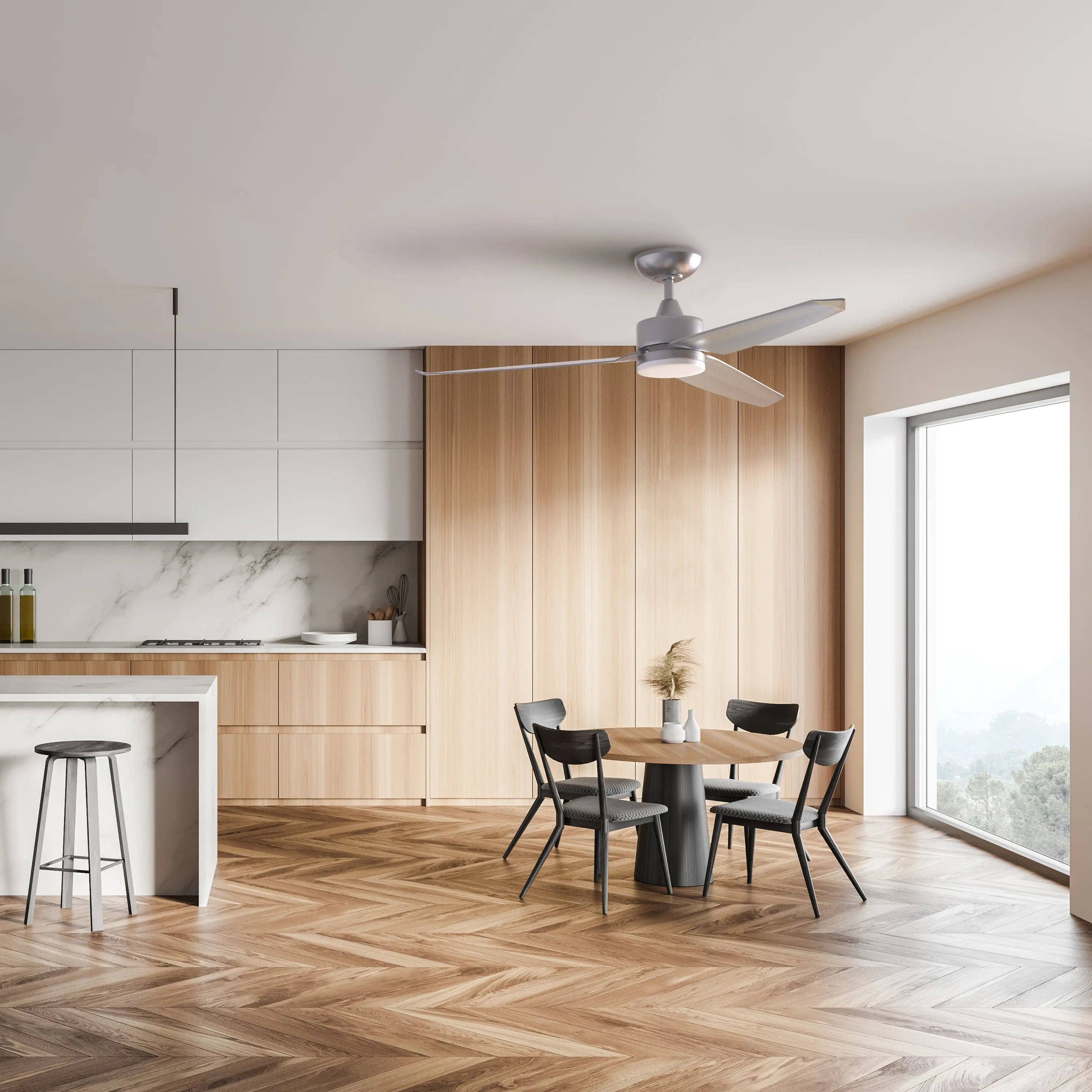 Promounts - Wholesale Ceiling Fan - ProMounts 52 in. WiFi 3-Blade Smart Ceiling Fan with Reversible Motor, 6 Speeds and 3 Color Temperatures, App Control, Satin Nickel8