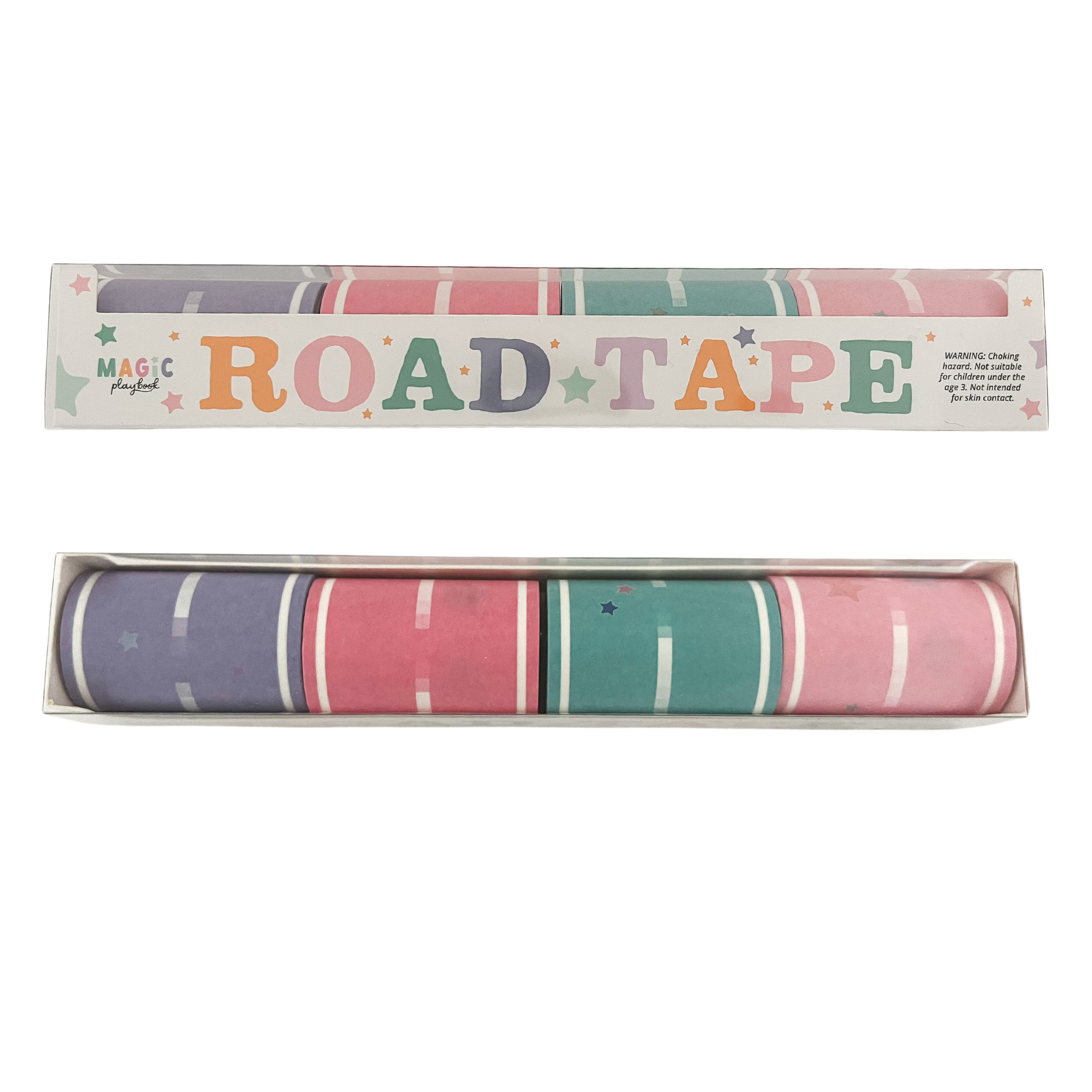 MagicPlaybook - Wholesale Toy Set - Kids - Pastel Road Tape Set -4 Rolls for Walls, Floors & Creativity4
