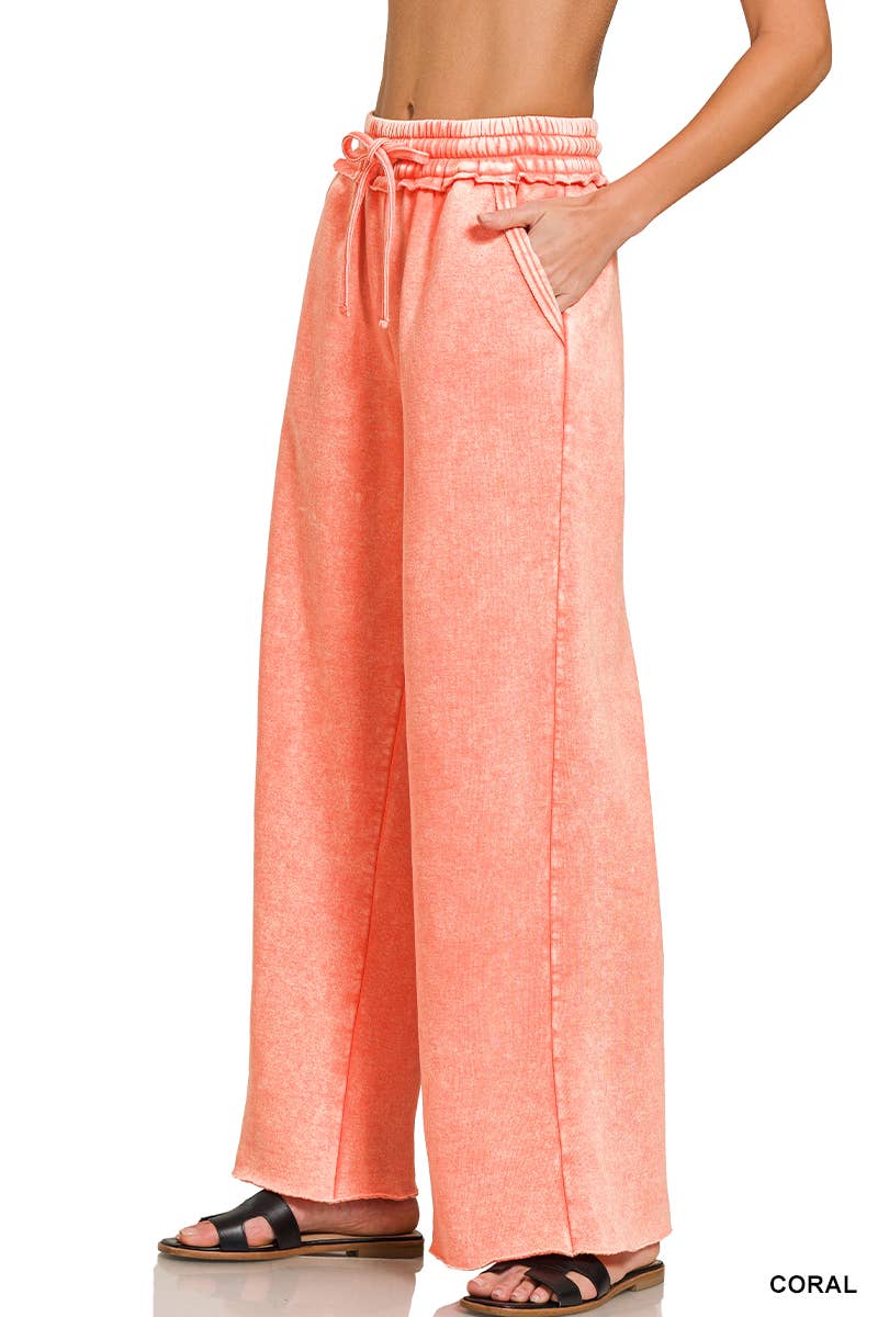 42POPS - Venta al por mayor Pantalones - Mujer - ._ 0904 Pantalones de chándal de felpa con lavado ácido y bolsillos SI-268329