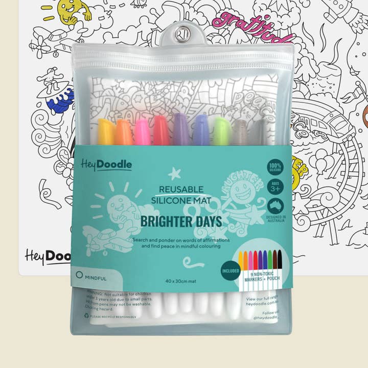 Brighter Days Classic Coloring & Doodle Mat for wholesale by HeyDoodle