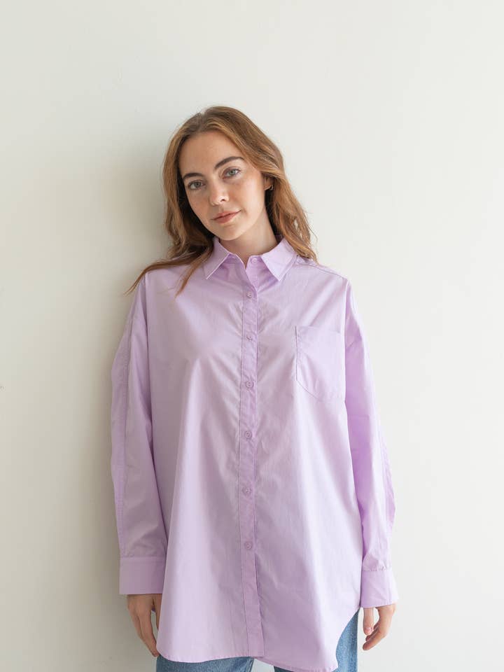 Aspen Cotton Collared Button Down Blouse for wholesale by Things Between