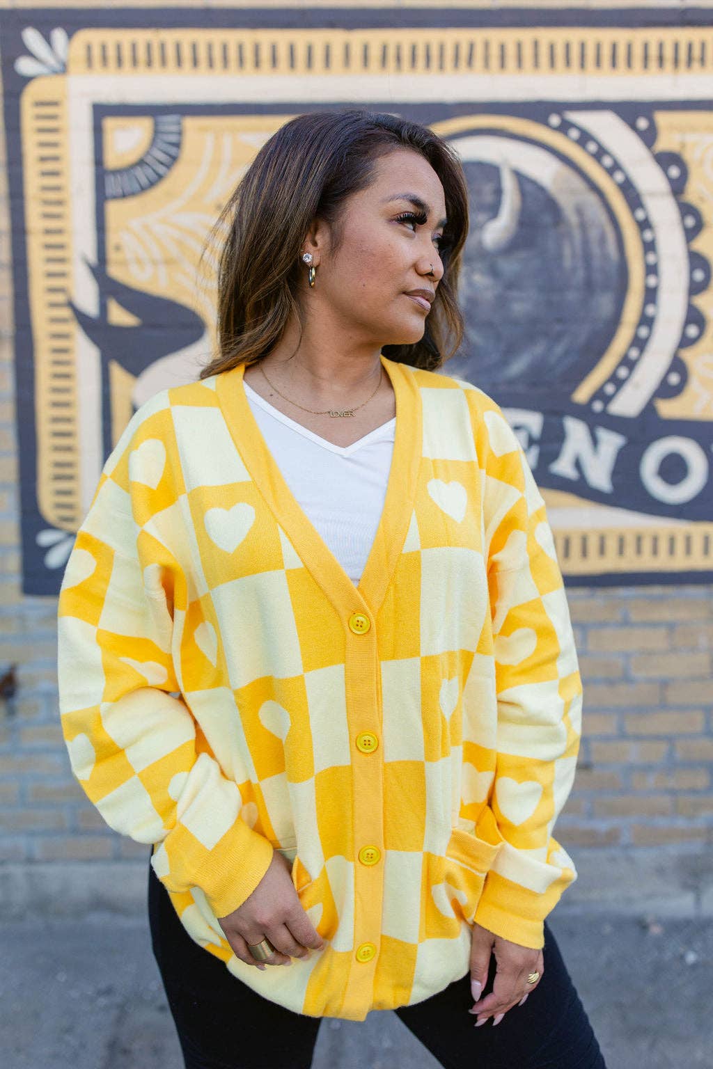 Taby Originals - Wholesale Cardigan - Women's - TABY ORIGINAL: Radical Self Love Cardigan In YELLOW*** Sizes XS-5X!***21