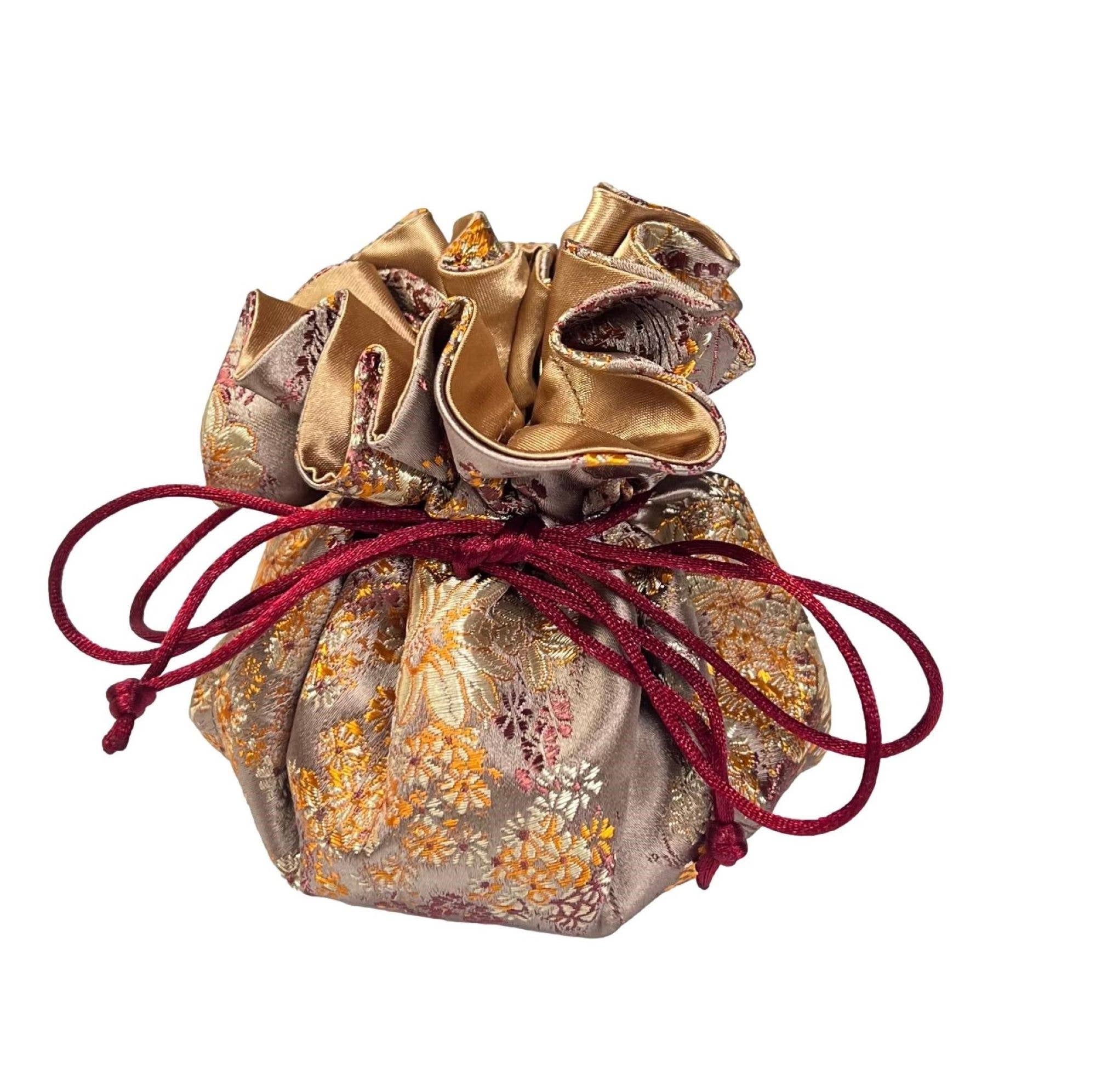 Cathayana - Wholesale Jewelry Box/Organizer - Small Floral Brocade Jewelry Pouch4