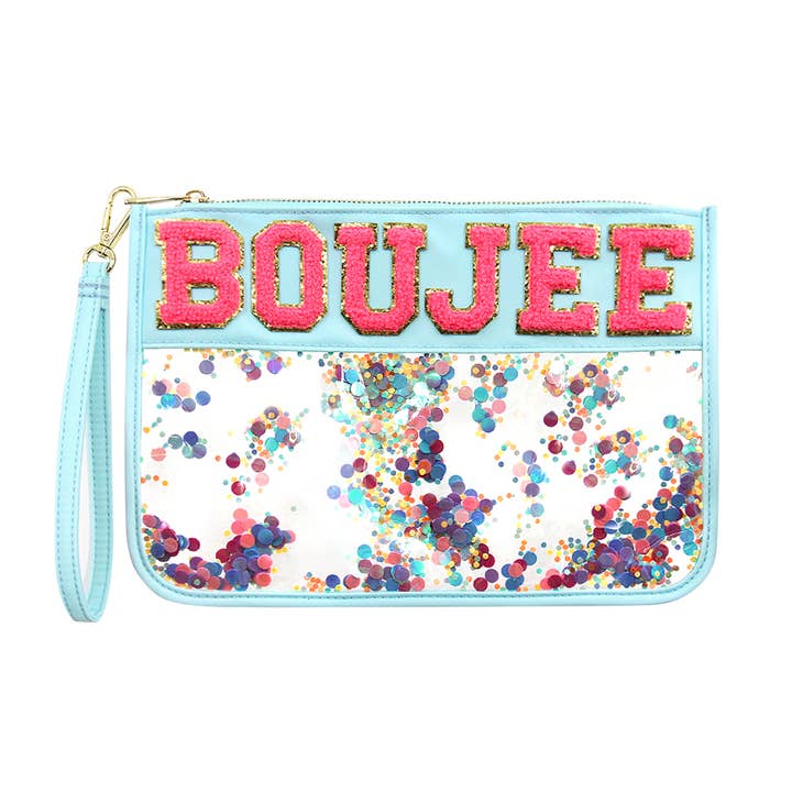 Mavi Bandz - Wholesale Crossbody Bag - Women's - Varsity Collection Boujee Confetti Clear Bag Chenille