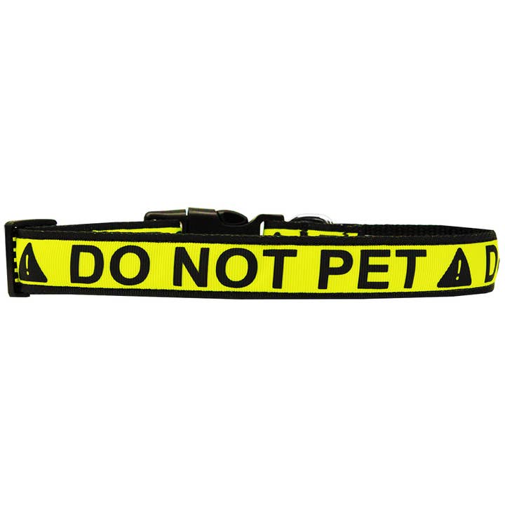 Mirage Pet Products - Wholesale Pet Collar - Dog - Do Not Pet Caution Tape Nylon Ribbon Collar