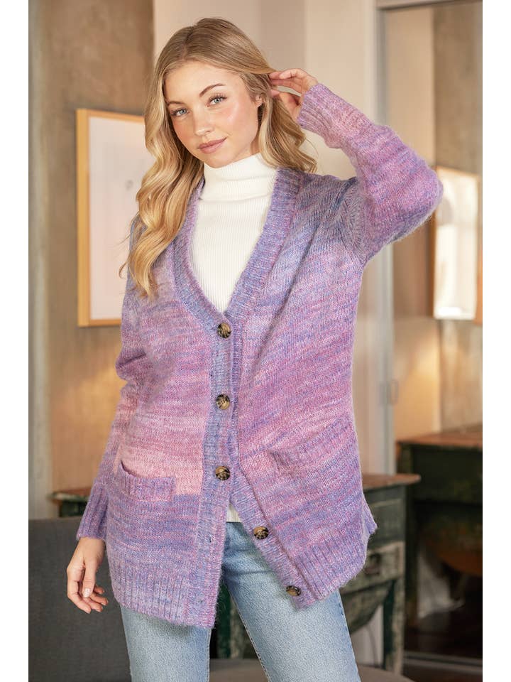 Bluivy - Wholesale Cardigan - Women's - TIE-DYE KNIT SWEATER CARDIGAN