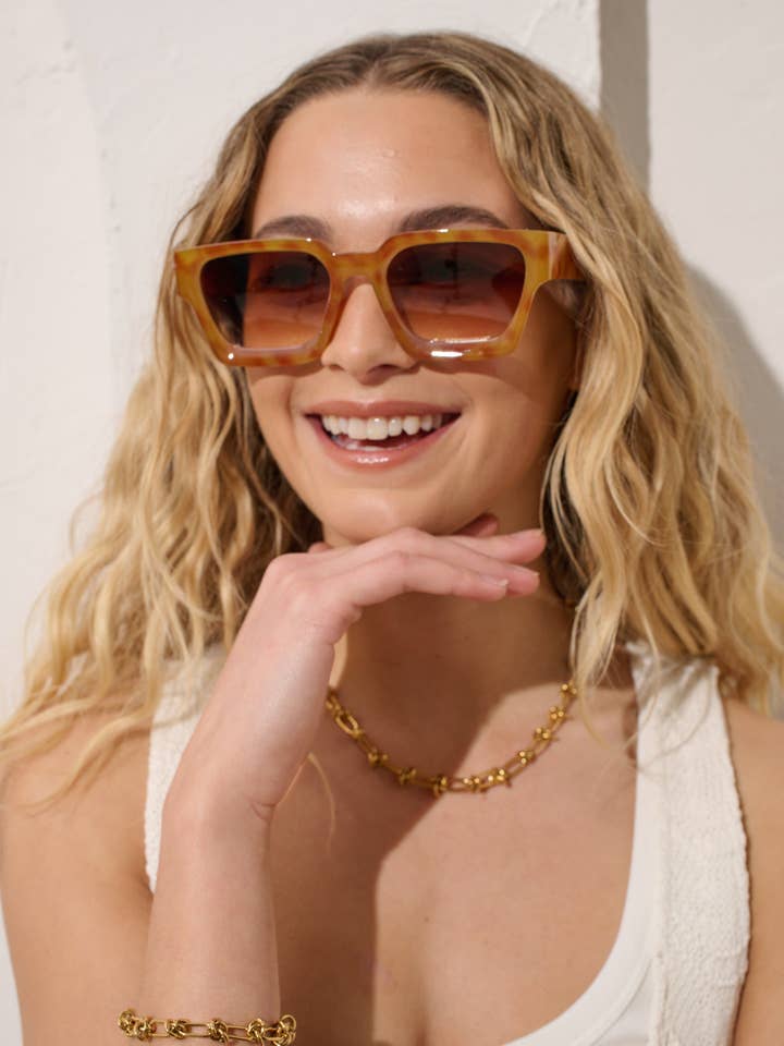 Jury Rectangular Sunglasses in Vintage Tort for wholesale by Angels Whisper Accessories