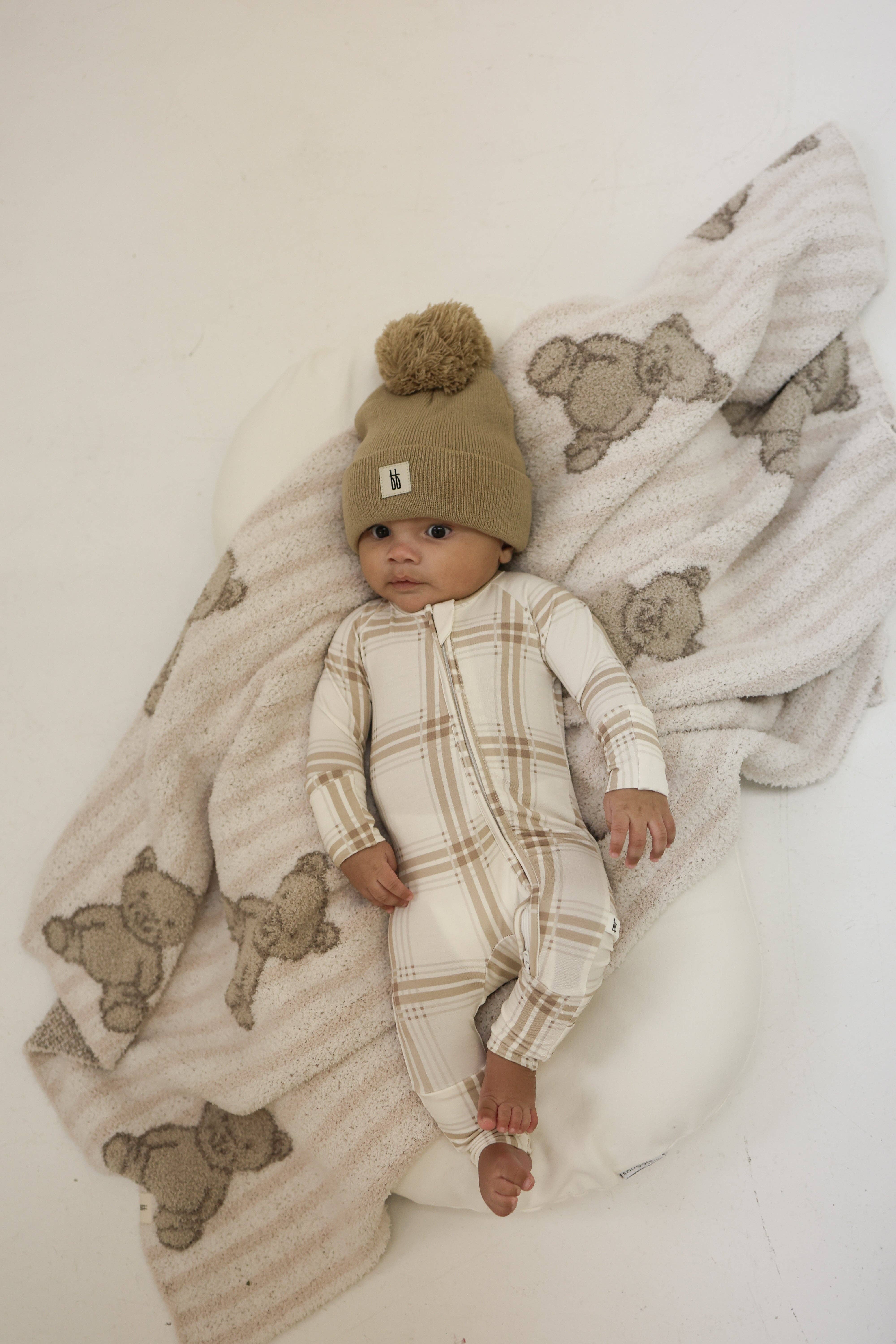 Forever French Baby - Wholesale Sleepsuit - Baby - Bamboo Zip Pajamas | Ellis Plaid2