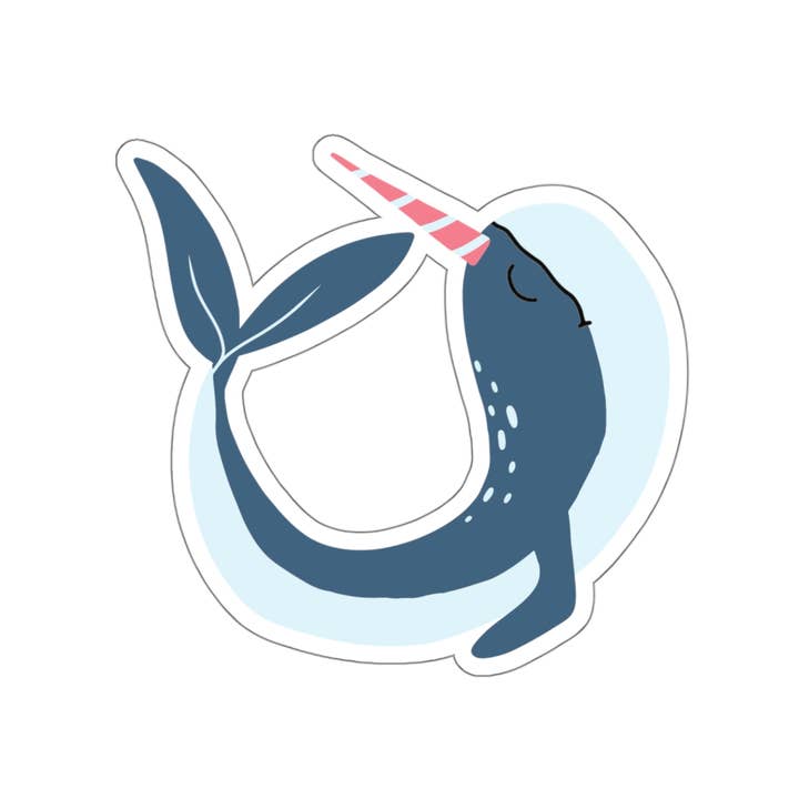 Narwhal Sticker (customizable) - Die Cut for wholesale by Needful Things