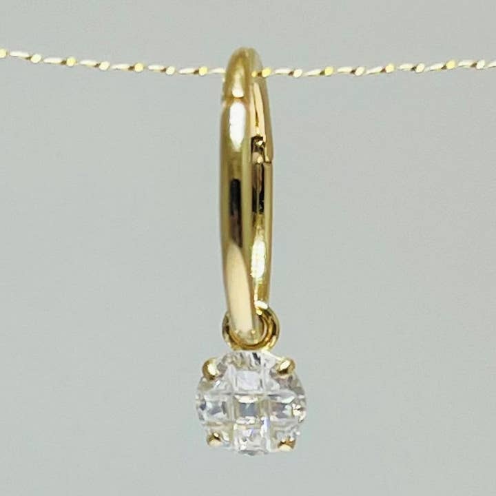 14kt massief goud | Oorbel navelring | Navelringen | 10K charme | Ronde gepersonaliseerde sieraden van CZ I | Clicker Belly Hoop I mode-sieraden voor wholesale door Zahav Jewelry