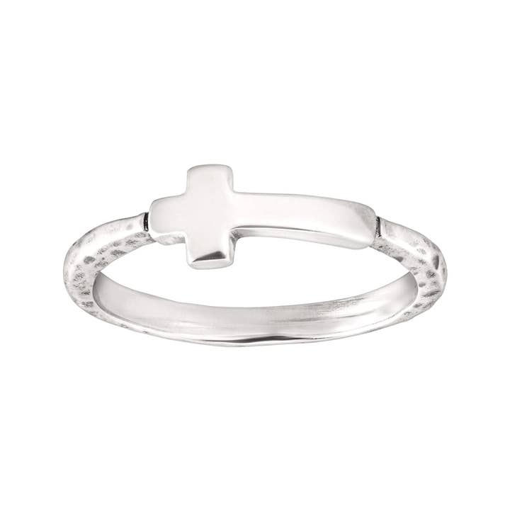 Silpada - Wholesale Band/Stacked Ring - Silpada 'Simplex Cross' Textured Ring in Sterling Silver, Si
