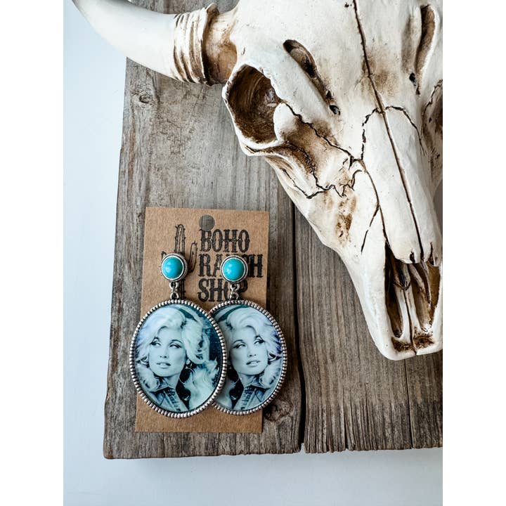 Boho Ranch Shop - Wholesale Dangle Earrings - Western Queen Dolly Printed Dangle Earrings3